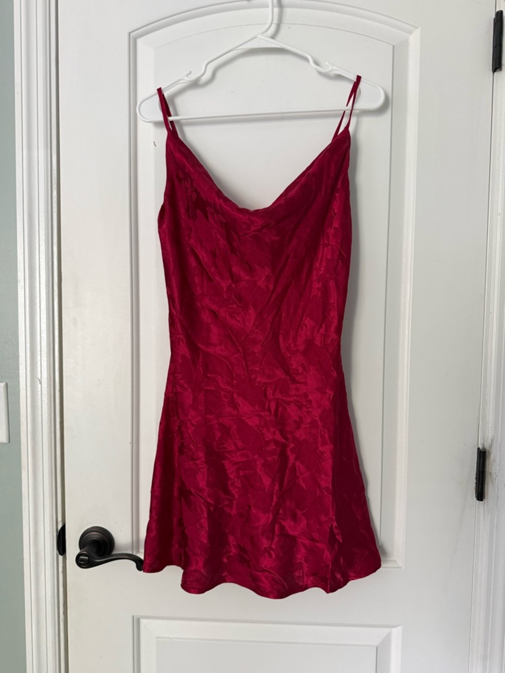 Lulu's Scarlet Red Cowl Neck Slip Mini Dress Large